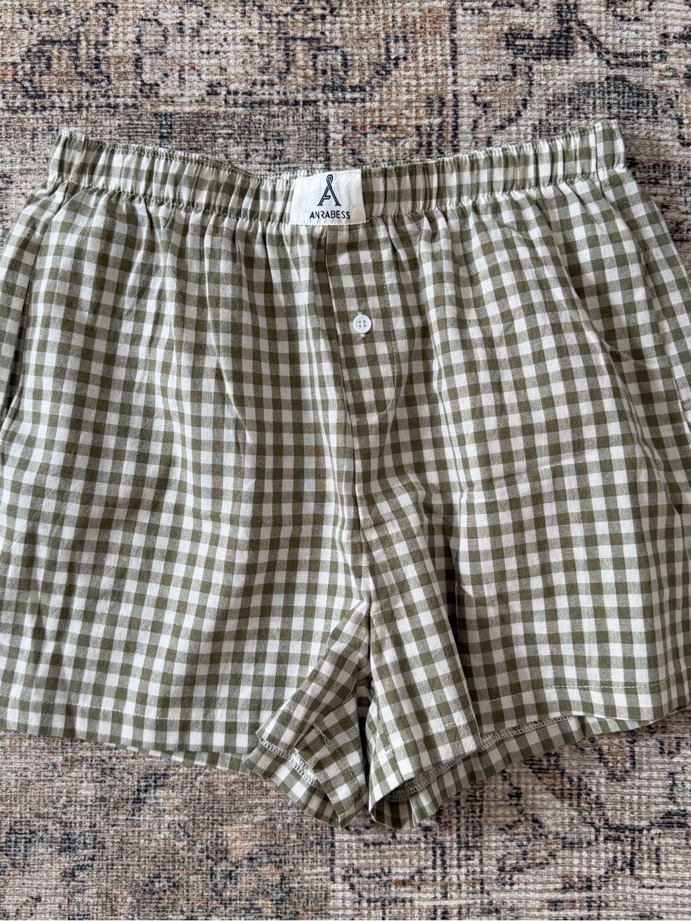 Anrabess Olive Gingham Women’s Shorts